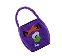 Ciieeo Portable Halloween Candy Bags Short Plush Handheld Candy Pouch for Cute Embroidered Design for Halloween Party Decorations and Candy Storage