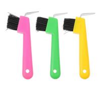 Ciieeo Portable Horse Hoof Cleaning Tool and Fine Brush with Comfortable Handle Sturdy Iron and Plastic Hoof Pick Brush and Grooming Random Color for Horseshoes