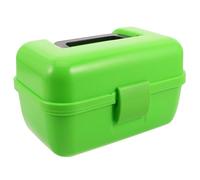 Ciieeo Portable Mini Double-layer Fishing Tackle Box with Handle, Small Green Lure Storage Organizer for Outdoor Fishing Accessories and Bait Kit