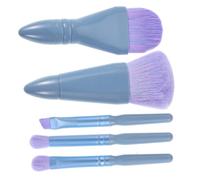 Ciieeo Portable Mini Makeup Brush Set with Stylish Appearance with Built-in Mirror and Polyester Fiber Bristles Versatile Use and Compact Portable Case for On-the-go Touch-ups