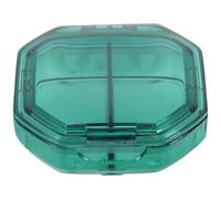 Ciieeo Portable Travel Medicine Organizer 4-Grid Weekly Pill Box with Multiple Compartments for Easy Storage and On-the-go Use in Green Ps Material