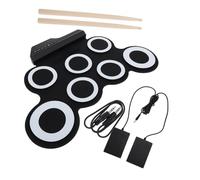 Ciieeo Portable USB Charging Electric Hand Roll up Drum Set with Silicone Pads, Pure Sound Quality and Professional Demonstration Song for Practicing and Friends Gathering