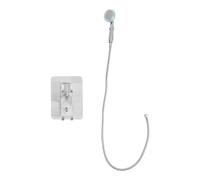 Ciieeo Pressurized Shower Head 3 Modes Handheld Shower Nozzle, Plastic Silver, with Bathing Back Rubbing Cover, Strong Pressurised, Stop Water, for Bathing