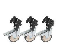 Ciieeo Professional and Secure Locking Mechanism with Frictionless Movement 3pcs Silver Speaker Stand Caster Wheels 22mm Portable Stand Wheels for Dynamic Microphones and Monitor
