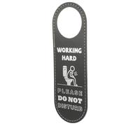 Ciieeo Pu Leather Reversible Door Hanger Sign Double-sided Do Not Disturb Please Come in Washroom Toilet Door Sign for Office and Home Bathroom Privacy