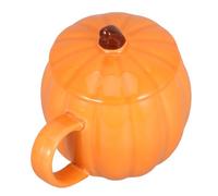 Ciieeo Pumpkin 3D Ceramic Mug with Lid for Halloween and Thanksgiving, Easy Cleaning Fall Decor Drinkware, Versatile Pumpkin-Shaped Coffee Cup for Home and Office