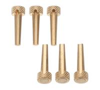 Ciieeo Pure Brass Acoustic Guitar Bridge Pin Pegs Set of 6 Metal Storage Box Guitar String Fixing Pins for Folk