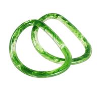 Ciieeo Purse Handles Replacement Green Polymer D-Shaped 2pcs 4.7 Inch with Universal Fit, Maintaining Shape for Handmade Crochet Macrame Bags for Beach and Festive Ensembles