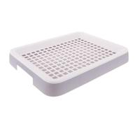 Ciieeo Rabbit Litter Box Small Anti-Fall Bunny Toilet Tray Grey-White Plastic Base for Hamsters, Guinea Pigs and Chinchillas Pet Cage Pan for Indoor Use