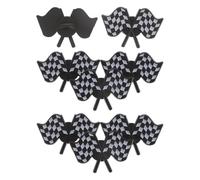 Ciieeo Racing Flag Pins Set with Precision Embossed Contours 8pcs Lightweight Alloy Checkered Badge Pins Classic Racing Style Brooches for Motorsport Lovers on Special Occasions