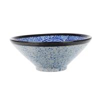 Ciieeo Ramen Vintage Wave, Ceramic Bowl Sea Large Japanese Pattern with Style Multi Functional Essential for Noodle Bowl with Creative Design Kitchen Home Decor Restaurant Use