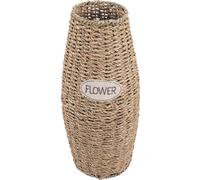 Ciieeo Rattan Flower Vase Decoration with Firm and Stable Bottom, Khaki Woven Planter for Plant Decorations, Creative Minimalist Vase Suitable for Home and Garden Use