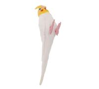 Ciieeo Realistic Cockatiel Parrot Sculpture Decorative Solid Bird Model for Home Office Lifelike Wildlife Ornament with Fine Workmanship Unique Faux Peacock Bird Figurine for Modern