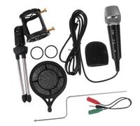 Ciieeo Recording Microphone Set Portable Condenser Mic with Abs Material Sound Desktop Stand Anti-spray Cover for Live Broadcasting and Musical Instrument Play