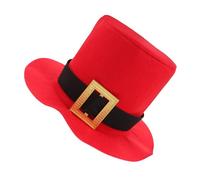 Ciieeo Red Santa Top Hat with Gold Buckle Unisex Holiday Christmas Hat for Adults Comfortable Acrylic Material Sturdy Non-woven Design Fits for Festive Parties and Year Celebrations