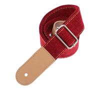 Ciieeo Red Ukulele Shoulder Strap Made of Cotton and Genuine Leather, Comfortable Use with Firm Guitar Tying, Country Style Accessory for Folk and World Instruments
