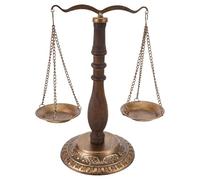 Ciieeo Retro Iron Libra Scale Ornament - Vintage Victorian Style Balance Scale Desk Decoration for Lawyer Office, Metal Justice Figurine Desktop Sculpture, Antique Home Decor Centerpiece