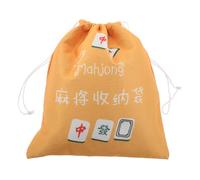 Ciieeo Reusable Drawstring Mahjong Bag Large Fabric Storage Pouch for Board Game Tiles Portable Dustproof and Moisture-resistant Holder Travel-friendly Organizer for Mahjong Accessories