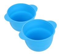 Ciieeo Reusable Silicone Wax Melt Bowl 2Pcs 300Ml Round Bottom Blue Silicone Wax Pot Liner for Professional Waxing and Hair Removal