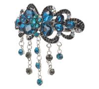 Ciieeo Rhinestone Flower Hairpin Wedding Hair Clip Creative Elegant Alloy Spring Barrette for Bride Party and Wedding Hair Decoration Keep Bangs off Face
