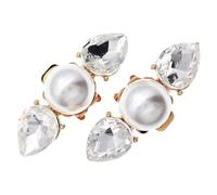 Ciieeo Rhinestone Shoe Clips 1 Pair Clip on Pearl Shoe Charms Crystal Decorations for Brides and Party Occasions
