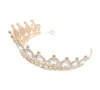 Ciieeo Rhinestone Tiara Crown Simple Hair Decor Wedding Headdress Delicate Alloy Headpiece Easy to Fix Shiny Noble Glitter Decoration for Wedding and Role-playing