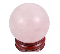 Ciieeo Rose Quartz Crystal Ball with Stand Pink Healing Crystal Ornament for Home and Office Decor Feng Shui Sphere for Love and Relationship Enhancement Beginners and