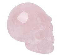 Ciieeo Rose Quartz Jade Skull Ornament Semi-precious Stone Skull Decor for Home Office