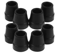 Ciieeo Rubber Quad Cane Tips Non- Sturdy Replacement Feet 8pcs 5/8 Inch Heavy Duty End Base for Stability and Support for Walking Stick and Walking Cane for Seniors and Outdoors