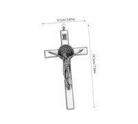 Ciieeo Rustic Metal Crucifix Wall Hanging Cross for Home and Church Decor Silver Jesus Cross with Easy Installation Vintage Religious Art for Living and Bedroom Display