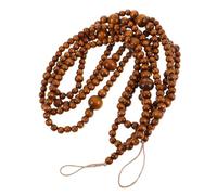 Ciieeo Rustic Wooden Bead Garland with Tassels for Christmas Tree Decoration Farmhouse Style Beaded Home Crafts Reusable Vintage Wall Hanging Ornament for Holiday and Year-round Use