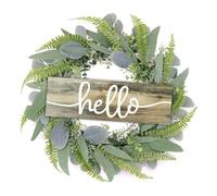 Ciieeo Rustic Wooden Hanging Pendant Hello Sign Decorative Plaque for Home Door Bar Wall Decor Stylish Wood Craft Hanging Tag for Party and