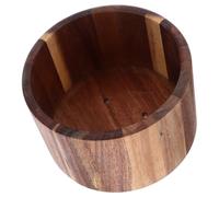 Ciieeo Rustic Wooden Kitchen Utensil Holder Farmhouse Chopstick Storage Organizer for Spatulas Cutlery Silverware Crock Natural Wood Finish with Decorative Handcrafted Design