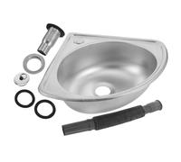 Ciieeo Rv Washing Sink Stainless Steel Corner Basin Small Single Bowl Wall-Mounted Motorhome Dishwashing Basin Compact Kitchen and Camper Vegetable Sink for Travel Random Style