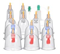 Ciieeo Salon Cupping Kit Vacuum Suction Cupping Cups Calms Nervous System Relaxes Muscles Abs Material Home Self-Massages Therapy Tool for Elder Care