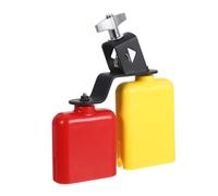 Ciieeo Sambago Bell Percussion Instrument Set with Dualtone Cowbell and Plastic Jam Block, Lightweight Abs Zinc Alloy Material, Excellent Sound Quality, for Band Performances and Music
