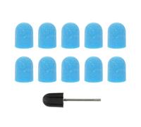 Ciieeo sanding nail drill bit 10pcs Replacement Sanding Caps, Blue 180# Plastic, Nail Polishing Caps for Personal Use, Side Wall Cleaning and Cuticle Removal