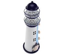 Ciieeo Sea Lamp Lighthouse Candle Holders Iron Lighthouse Ornament Coastal Vibe Mediterranean Decorations for Home