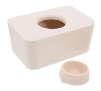 Ciieeo Sealed Silicone Wet Wipes Box Tissue Holder with Lid Beige Rectangular Napkin Container for Baby Care Home and Car Use