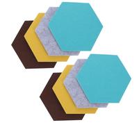 Ciieeo Self-Adhesive Hexagon Felt Memo Board Tiles 8Pcs Felt Pin Boards for Wall Decor in Coffee Yellow Blue Green Gray for Office Home