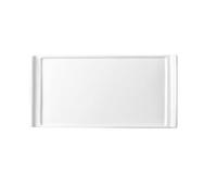 Ciieeo Serving Tray Smooth Surface Japanese Style with Handles Ceramic Rectangular White Plate for Serving Steaks and Desserts for Hospitality and Personal Use