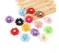 Ciieeo Set of 20 Yellow Artificial Flowers Chiffon Lace Trim Fabric Bloom Decorative Hair Accessories for Diy Clothes