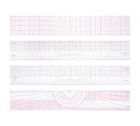 Ciieeo Sewing Graph Ruler 4 Pcs Flexible PVC Metric Sewing Ruler for Pattern Drafting and Precision Measuring Multiple Specifications for Garment and Pattern Use