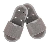 Ciieeo Silicone Foot Scrub Slippers with Full Bristle Massage, Anti-Slip Suction Sole, Comfortable Bathroom Foot Massage Shoes for Home, Grey, 1 Pair