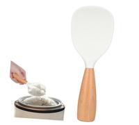 Ciieeo Silicone Standing Rice Spoon with Wooden Handle Nonstick Rice Paddle Spoon for Kitchen and Dining Use