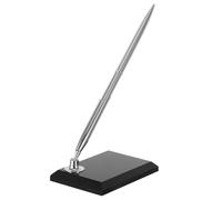 Ciieeo Silver Ballpoint Sign in Pen with Acrylic Rectangular Base for Reception Counter and Desks, Easy Maintenance Metal Pen with Professional Appearance, Versatile Use for Business