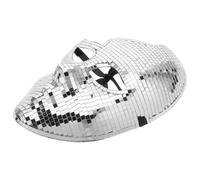 Ciieeo Silver Disco Mirror Mask Full Face Plastic with Brilliant Light Reflection Reusable Design for Carnival Masquerade and Mardi Gras Costumes