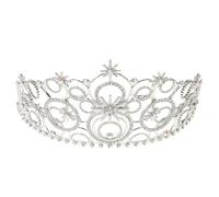 Ciieeo Silver Wedding Hair Crown Lightweight Alloy Bubble Crown for Women Elegant Princess Headpiece with Brilliant Shine Rhinestone for Bride Prom and Romantic Occasions