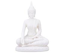 Ciieeo Sitting Buddha Statue Resin Ornament for Home Decoration Thai Style Buddha Figure Intricate Patterns for Indoor and Outdoor Decor
