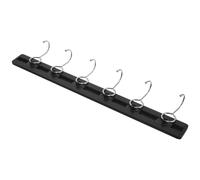 Ciieeo Slide Rail Pull-Out Clothes Hanger Rack with 6 Heavy-Duty Black Hooks, Wall-Mounted Coat and Accessory Organizer for Scarves, Coats, Pants, and Sweaters in Wardrobe Or Bathroom